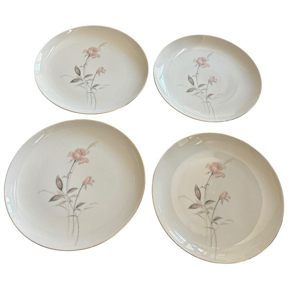 Wentworth Desire Pattern 8906 Dinner Plates (4) Fine China Floral Rose Japan‎